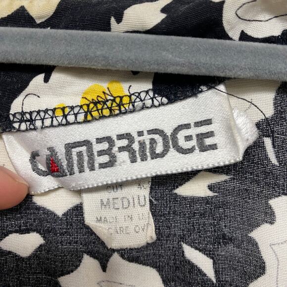 Vintage Cambridge Womens Size M Floral Printed Front Tie Oversized Top - Picture 5 of 8